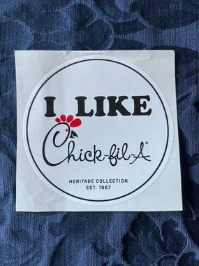 NEW I Like Chick-Fil-A decal sticker black, red & white